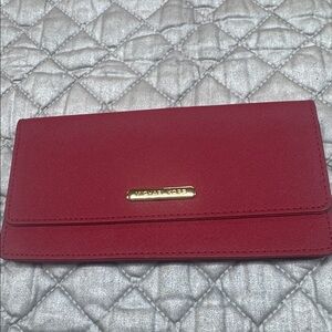 Michael Kors Red Checkbook Cash Wallet Case